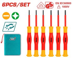 Atsuktuvų rinkinys tiksliems darbams TOTAL, 1000 V, 6 vnt., THKIPSD0601