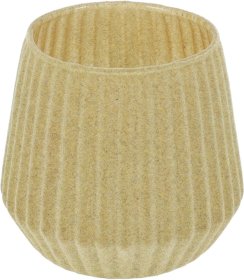 Žvakidė, arbatinei žvakutei, stiklas, smėlinės sp, aukštis 9 cm