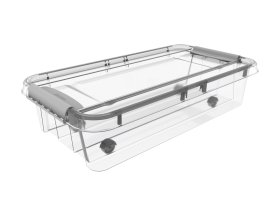 Daiktadėžė PLAST TEAM Pro Box, su dangčiu ir ratukais, skaidri, 39,5 x 17 x 72,5 cm, 31 l