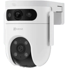 Išmanioji lauko kamera ir kryptinė kamera EZVIZ Cs-H9C, objektyvas 2.8 ir 6.0 mm, raiška 5MP (2304x1296), Wi-Fi, SD lustas, IP65, baltos sp.