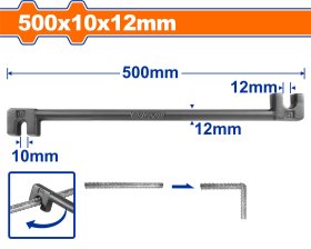 Armatūros lankstymo įrankis WADFOW, 45CS, 10x12 mm, 500 mm, WQB3350