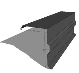 Vėjalentė figūrinė  MODERNO, matmenys 90 x 120 x 2000 mm, grafito spalva, RAL7016