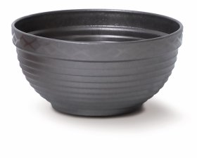 Plastikinis lauko vazonas "Misa", grafito sp., 30 x 30 x 12,4 cm.