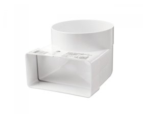 Ventiliacinė alkūnė PLASTIVENT, d100 x 55 x 110, kampas 90°, plastikinė, balta, 521P