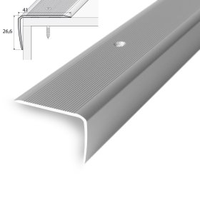 Aliumininė laiptų juostelė HESORA H 10 D2, 4.1 x 90 cm,  mat.sidabro spalvos, kilmės šalis ES