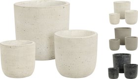 Lauko vazonas, pilkos sp., 17,5 x 17,5 x 17 cm.