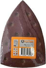 Šlifavimo lapelis CORTEX, DELTA tipo, P80, 100x150 mm, 5 vnt.