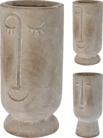 Lauko vazonas VEIDUKAS, 2 skirtingi dizainai, rudos sp., 17 x 17 x 35 cm.