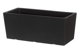 Šiltasis lauko vazonas 4LIVING Terde, juodos sp., 55 x 25 x 22 cm.