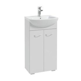 Vonios spintelės komplektas DEFRA Pik D45, 43 x 79 x 25 cm, apatinis, pastatomas, su praustuvu TOMASO 45, baltas, 095-D-04501+1569