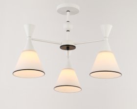 Pakabinamas šviestuvas BALTIK GAISMA K90019/3 Wt/Bk, E27, 3 x 60W, baltos sp., metalas+stiklas, 580 x 380 mm