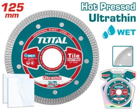 Deimantinis pjovimo diskas TOTAL, plonas-1,4 mm, 125x22 mm, segmento plotis 10 mm, TAC2181251HT