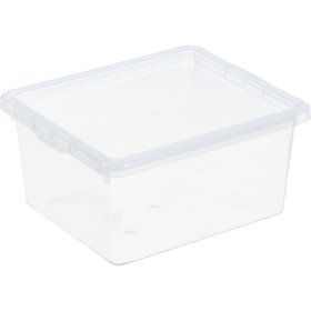 Daiktadėžė PLAST TEAM Basic Box, su dangčiu, skaidri, 20,5 x 10 x 17 cm, 2,3 l