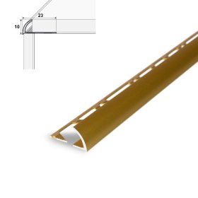 Aliumininė užbaigimo juostelė HESORA H 44 D1, 1.0 x 270 cm, mat. aukso spalvos, kilmės šalis ES