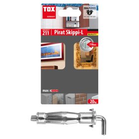 Inkarinis varžtas GKP TOX Pirat Skippi L, M6/52 mm, su kabliu, 2 vnt.