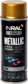 Aerozolinis akrilinis lakas INRAL Metallic, 400ml auksinės spalvos