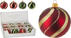 Eglutės žaisliukas, stiklas, 4 skirtingos sp., skersmuo 8 cm