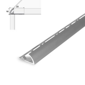 Aliumininė užbaigimo juostelė HESORA H 44 D2, 1.0 x 270 cm, mat. sidabro spalvos, kilmės šalis ES