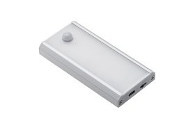 LED šviestuvas GTV Como, 1W, 4000K, 40-50 lm, IP20, 120°, pakraunamas per micro USB, su PIR judesio detektoriumi, 100x49x13 mm, LD-PIRUSB-53.