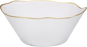 Dubuo, skaidrus, paauksuotais kraštais, skersmuo 28 cm