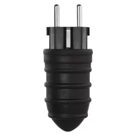 Kištukas EMOS P0050, su įž., guminis, IP44, 3680 W, 250 V~/16 A maks., juodos sp.