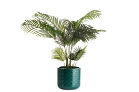 Keraminis lauko vazonas 4Living Pesaro, žalios sp., 32 x 32 x 29,5 cm.