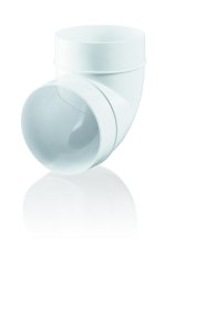 Ventiliacinė alkūnė PLASTIVENT, d150, kampas 90°, plastikinė, balta, 323P