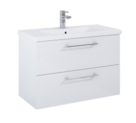 Vonios spintelės komplektas ELITA Roma Plus Compact 80, 56,7 x 39,7 x 81,7 cm, apatinė, pakabinama, su praustuvu, balta, blizgi,  2DR, 167497