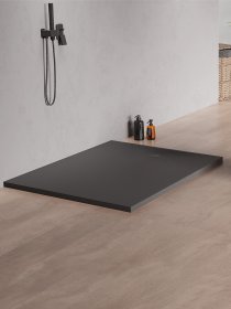Dušo padėklas HARMONY Akma HAR-0422, 120 x 90 x 3,5 cm, akmens masės, stačiakampis, neslidi danga, antracito spl.