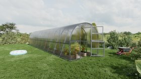 Šiltnamis BALTIC LT, 30 m2, 4 mm polikarbonato danga, 3 x 10 m, arkos formos