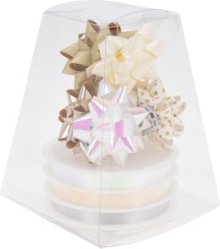 Dovanų pakavimo rinkinys, 9 vnt., baltos ir aukso sp.