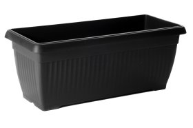 Plastikinis lauko vazonas "Terra", antracito sp., 70 x 30 x 27,7 cm.