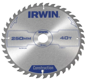 Medžio pjovimo diskas su kietmetaliu IRWIN, 250 mm x 40 T