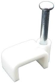 Laikiklis kabeliui BALTPLAST 6X9/25B, 6x9 mm, su vinuku, plokščiam kabeliui, baltos sp., 25 vnt.