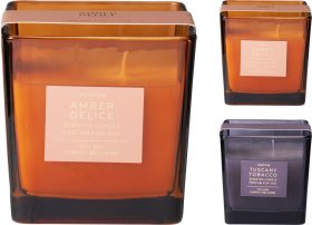 Kvapni žvakė, stikliniame indelyje, aukštis 10 cm, 2 skirtingi kvapai