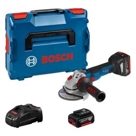 Akumuliatorinis kampinis šlifuoklis BOSCH Professional GWS, 18V-10 SC (2x ProCORE18V 5.5Ah), 18V, 125 mm, lagaminas, 06019G340E
