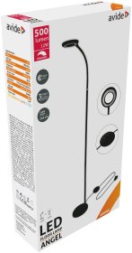 Toršeras AVIDE Angel At-9447, LED, 12 W, 220-240 V, 4000 K, 500 lm,  IP20, dimeriuojamas, 3 švietimo režimai, 1390 x 176 mm, juodos sp.