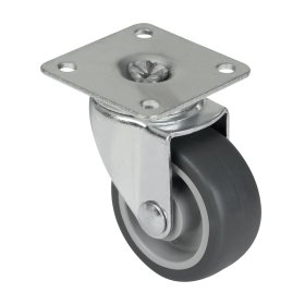 Pasukamas ratukas kietoms grindims WALTECO, d-40 mm, su plokštele, apkrova 35 kg