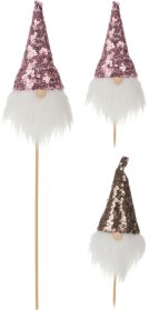 Kalėdinė dekoracija Kalėdų Senis, ant pagaliuko, 2 vnt., 32 cm