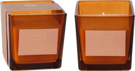 Kvapni žvakė, stikliniame indelyje, aukštis 8 cm, 2 skirtingi kvapai