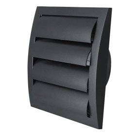 Ventiliacinės grotelės EUROPLAST ND12ZA, 190 x 190 mm, d125 mm, su žaliuzėmis, antracito sp., plastikinės