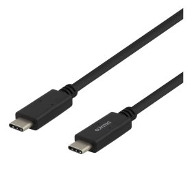Įkrovimo laidas DELTACO USBC-2001M, USB Type C,  1 m, juodos sp.
