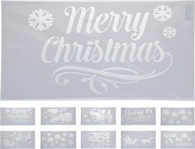 Kalėdinis trafaretas purškiamam sniegui, 10 rūšių, 500 x 300 x 1 mm