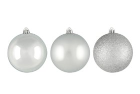 Eglutės žaisliukų rinkinys WINTERIA, 8 cm, 18 vnt., sidabrinė sp.