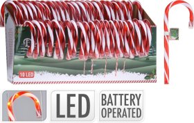 Kalėdinė LED dekoracija Saldainis, 34 cm, raudonos ir baltos sp.