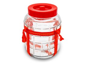 Užsukamas stiklainis rauginimui, 10 l, su diržais