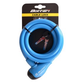 Dviračio spyna SECURITY LOCK, 2 raktai, 12x1800mm, įvairių spalvų