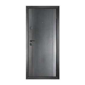 Plieninės durys HELOST GARDA MS-019, komplekte su stakta, rankena ir furnitūra, dešininės, spl. pilka antracito/ ąžuolas, 2050x860x70 mm