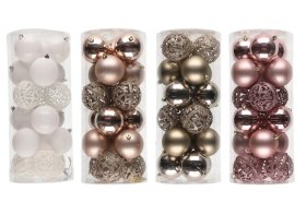 Kalėdiniai žaisliukai WINTERIA, įvairių sp., 18 vnt., 8 cm