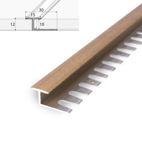 Aliumininis grindų profilis HESORA H 21 D5, 1,5 x 1 x 250 cm, universalus, lankstus šv.ąžuolo spalvos, kilmės šalis ES
